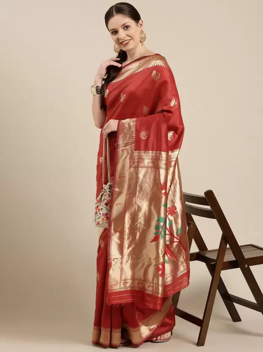 Brick Red Shades of Tradition Silk Saree