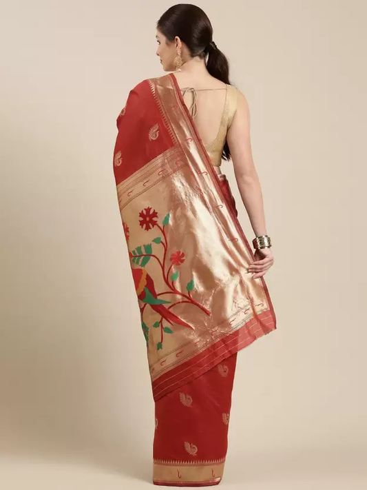 Brick Red Shades of Tradition Silk Saree