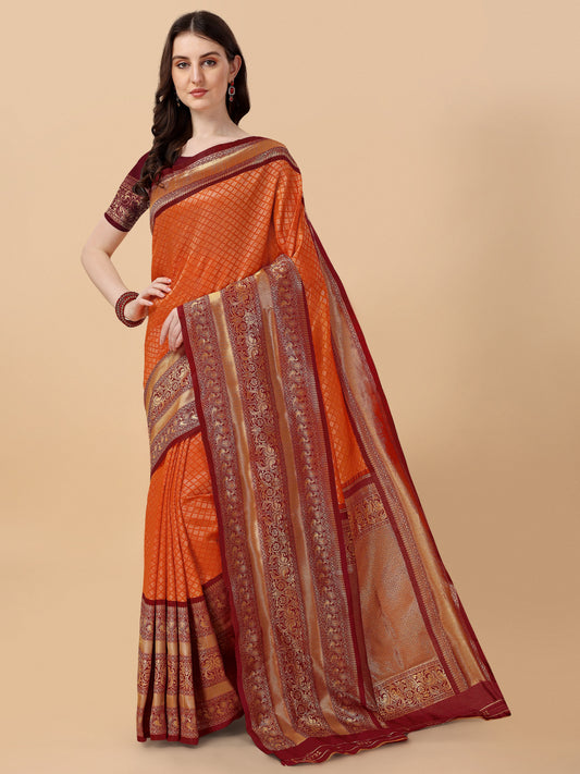 Sunset Orange Ultimate Showcase Saree