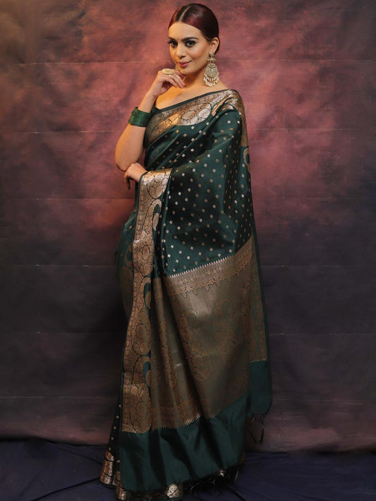 Full Green Kanjivaram Silk Saree