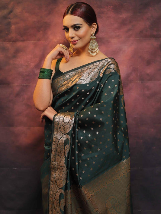 Full Green Kanjivaram Silk Saree