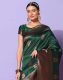 Greeny Zone With Woven Zari Thread Design Saree