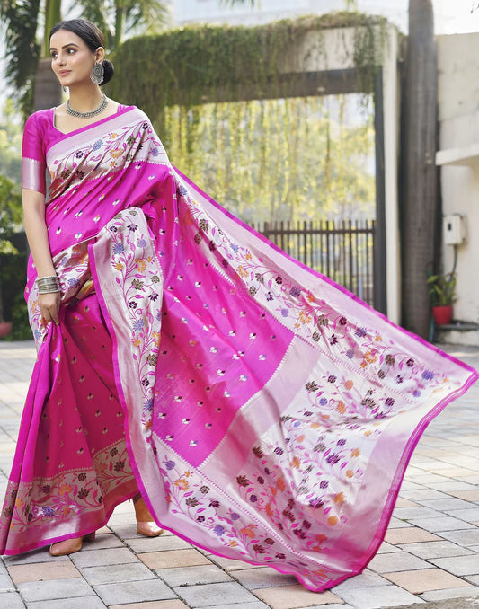 Paithani Print With Multicolour Tone Saree