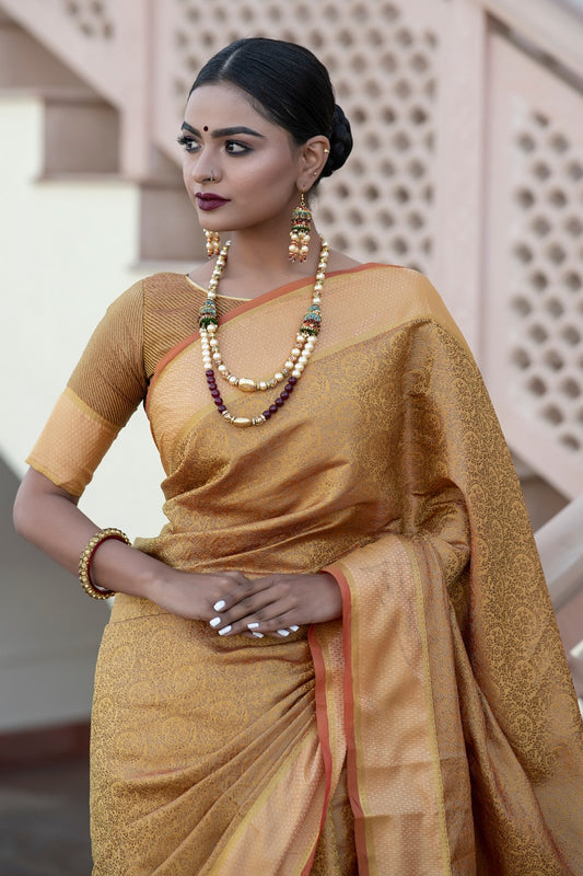 Creamy Zone Shaded Colour Silk Saree