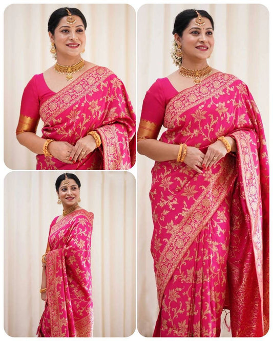 Pink Colour Tone Soft Silk Saree