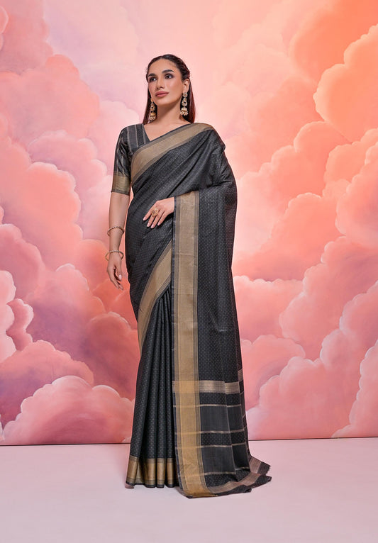 Resham Silk Saree Butti Weaving Pattern