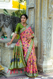 Kanjivaram Premium Print With Weaving Zari Saree