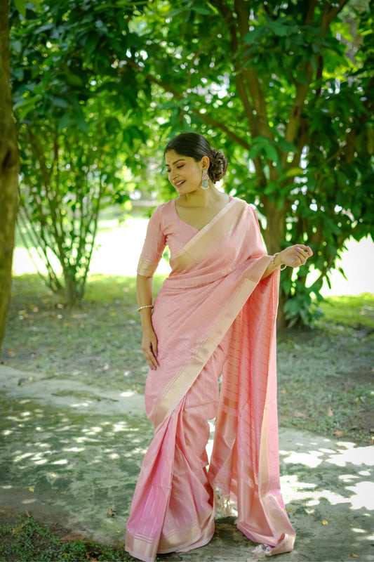 Premium Weaving Effect With Zari Border Saree